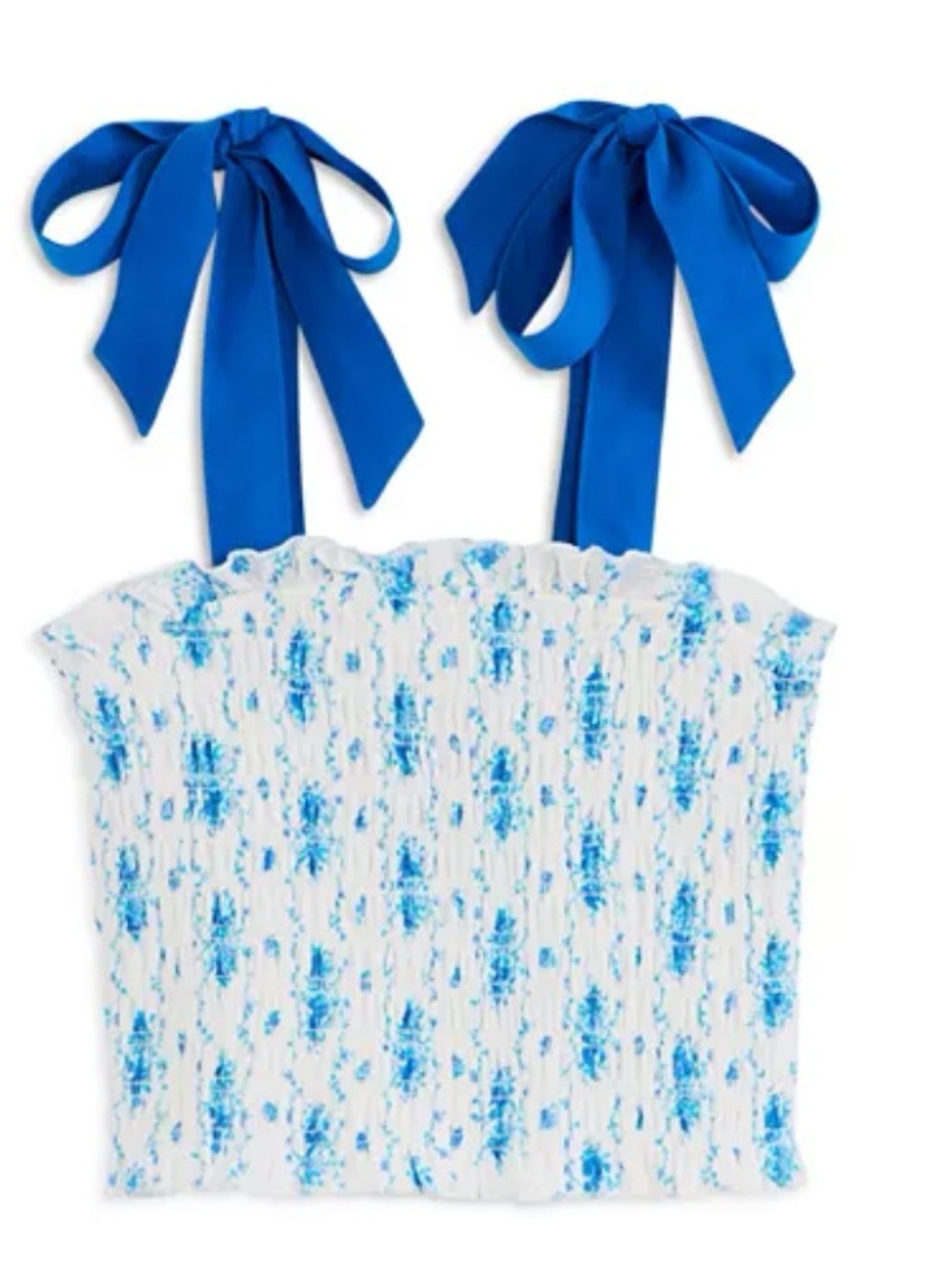 KatieJNYC Girls Tie-Shoulder Smocked Top